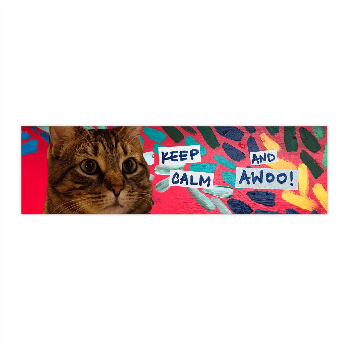 Keep Calm and Awoo - Burd Burd the Cat Bumper Sticker