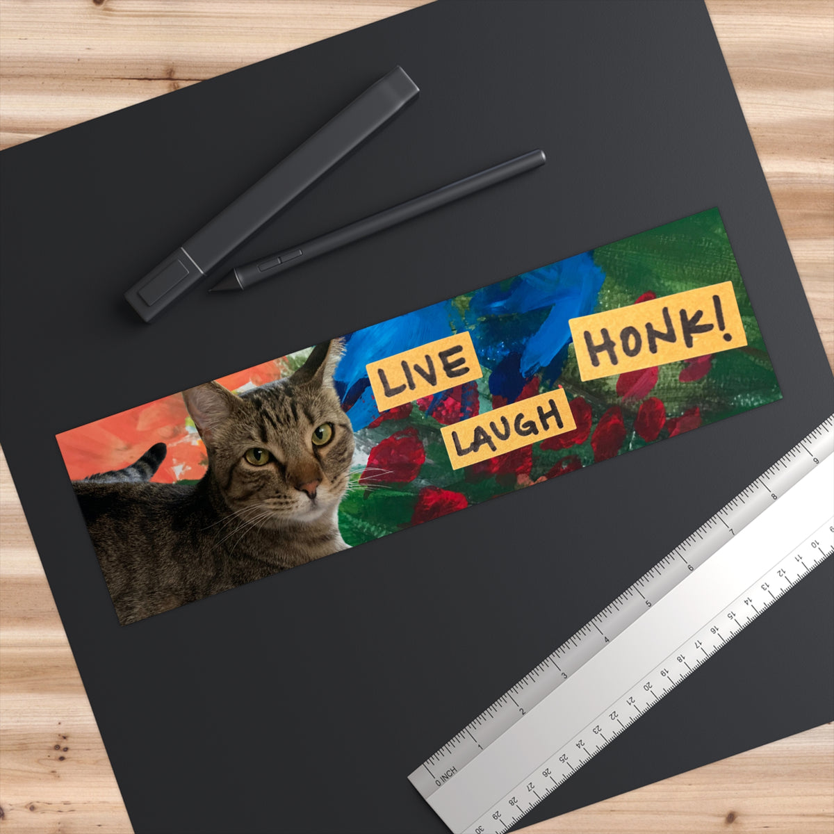 Live Laugh Honk! Burd Burd the Cat Bumper Sticker