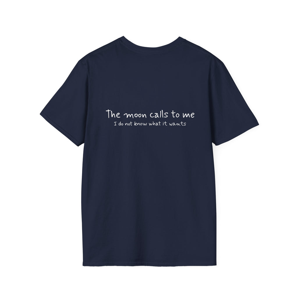 Cat Moon T-Shirt — Burd Burd the Cat does an aWoo at the Night Sky